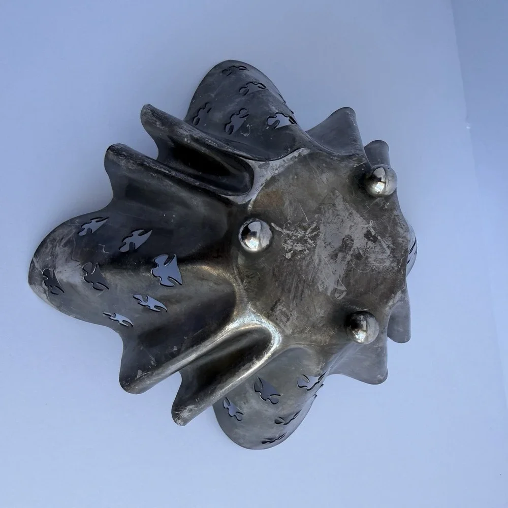 Vtg Silverplated Votive Candle Holder Angel‎ Cutouts Christmas Whimsical *Wear*